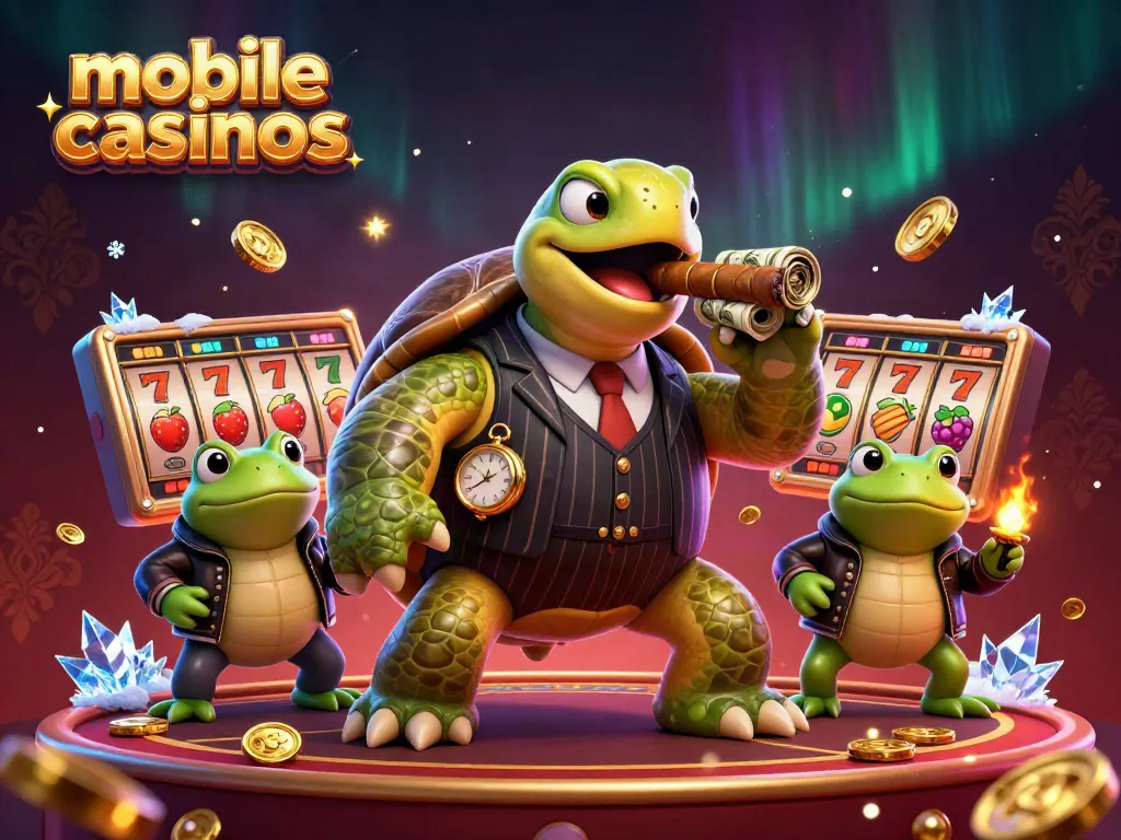 Experience excitement at mobile casinos with vibrant 3D characters from this captivating illustration.