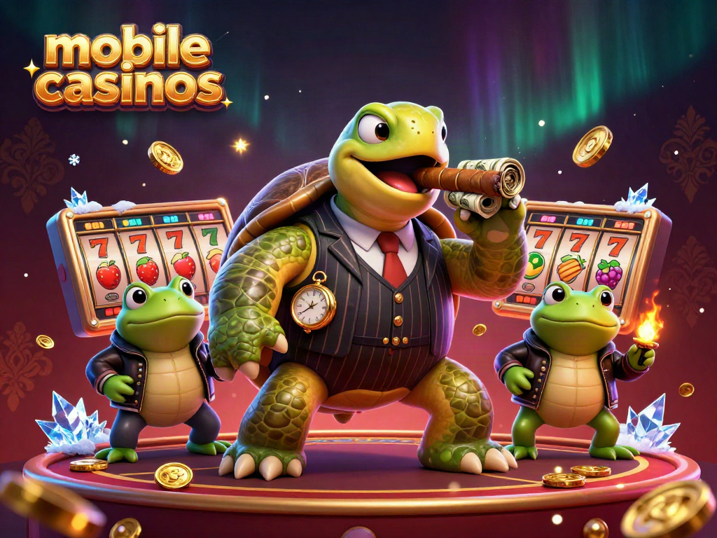 Experience excitement at mobile casinos with vibrant 3D characters from this captivating illustration.