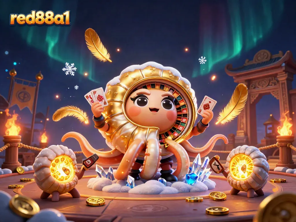 Experience exciting gameplay at red88a1 with a vibrant 3D scene showcasing thrilling casino elements.