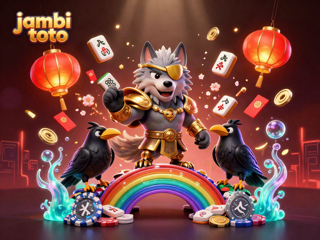 Engage in the excitement of jambi toto with this vibrant casino-themed 3D illustration.