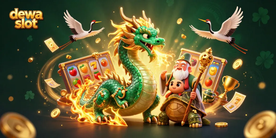 Engage with dewa slot through vibrant gaming elements and enchanting characters in this 3D illustration.