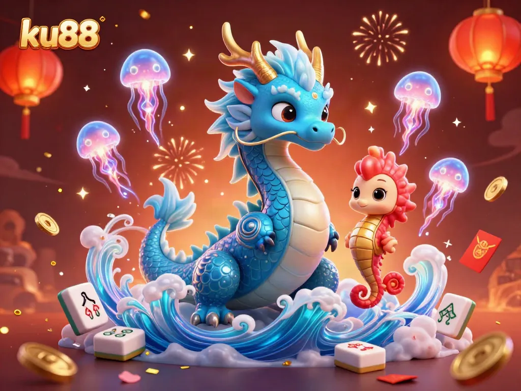 Experience lively gaming excitement with ku88, featuring vibrant characters, glowing elements, and festive casino visuals.