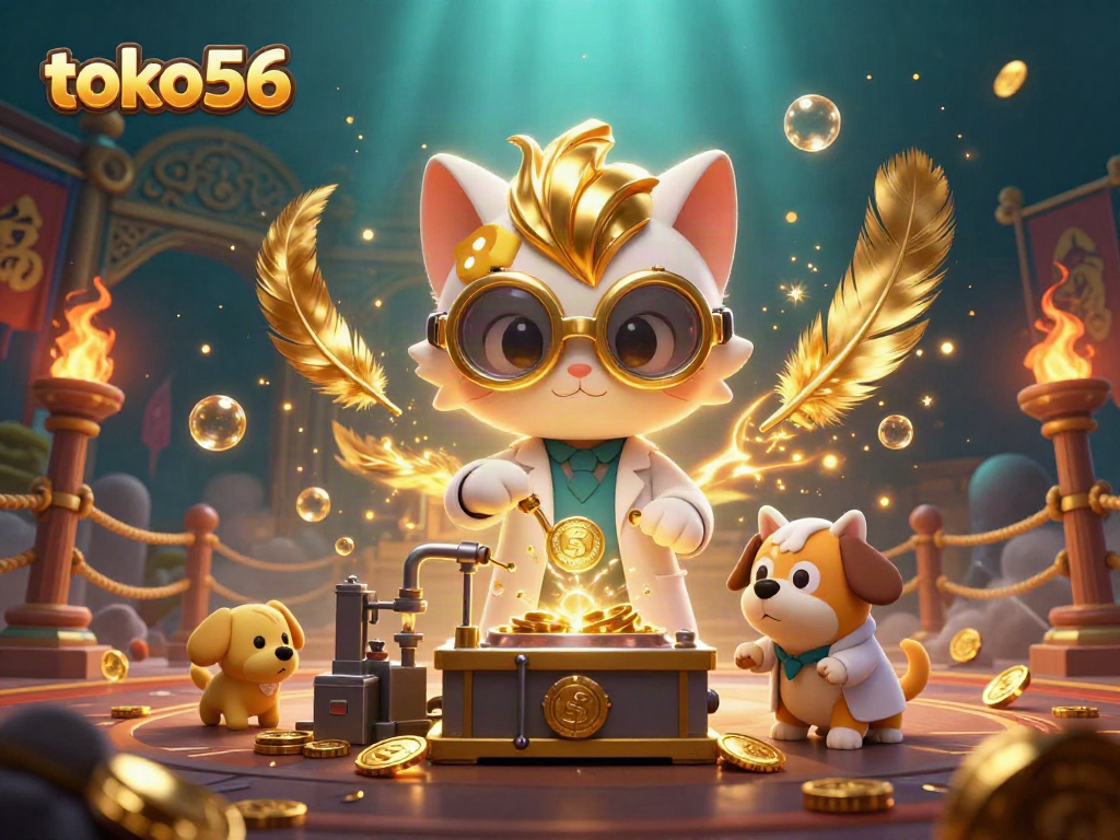 Experience the thrill of winning big at toko56 with this vibrant cartoon illustration showcasing a fun casino scene.