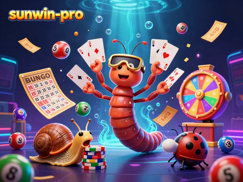 Experience vibrant gameplay at sunwin-pro with a lively millipede dealer and colorful lottery elements.
