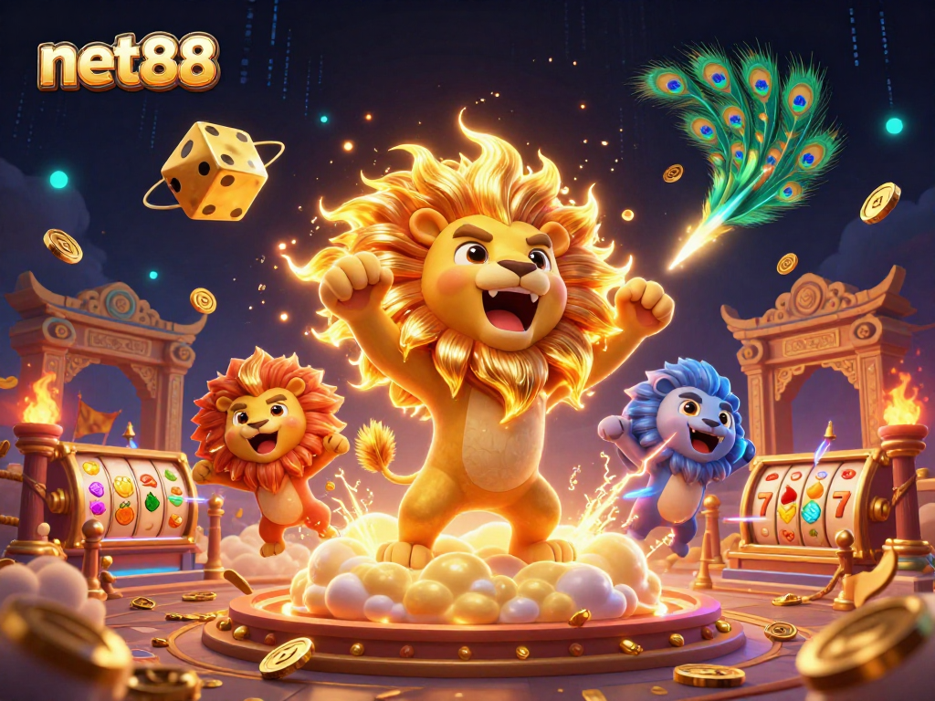 Spin to win at net88 with lively characters and casino elements in an immersive scene.