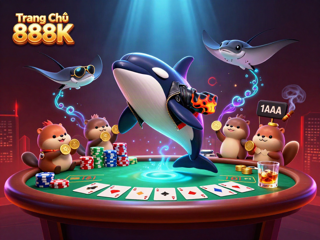 Engage in thrilling gameplay at Trang Chủ 888K featuring animated characters and casino elements.