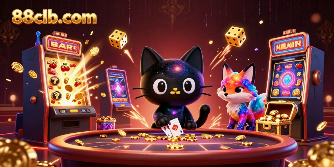 Experience thrilling gameplay at 88clb-com with animated casino characters and vibrant slot machines.