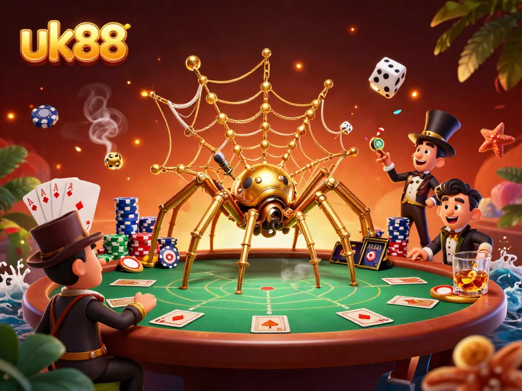 Experience thrilling gameplay at uk88 with stunning steampunk casino-themed artwork.